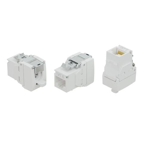 Kordz Professional Unshielded Toolless Cat6 RJ45 Keystone Sockets - White 6 Pack