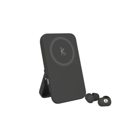 Kreafunk toCHARGE GO 5000mAh Wireless Power Bank w/ Built-in ANC Earbuds - Black