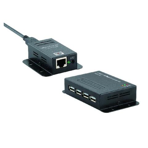 Krysma 4-Port USB 2.0 Industrial CAT5 Extender - up to 50m