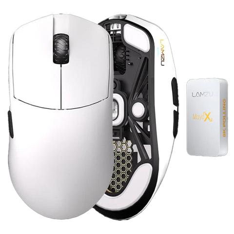 LAMZU MAYA X 8K Lightweight Dual mode Wireless Gaming Mouse (White)