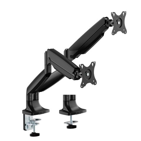 Brateck Dual Screen Heavy-Duty Gas Spring Monitor Arm - 17"-35" (Black)