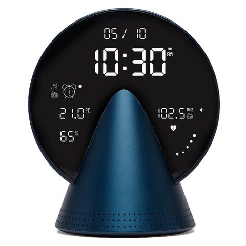 Lexon Conic Radio Alarm Clock With FM & Built-In Bluetooth Speaker - Blue