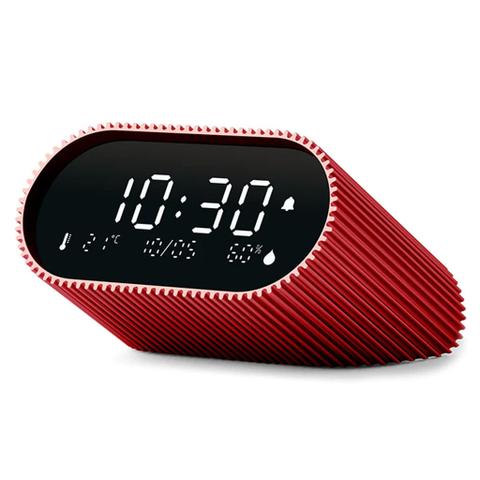 Lexon Ray Clock LCD Alarm Clock With Temperature / Humidity Display - Red