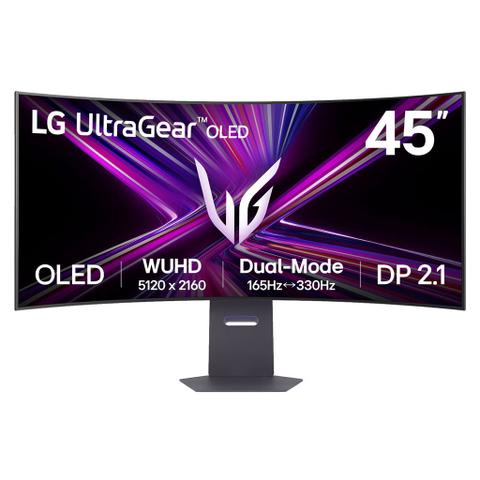 LG UltraGear 45GX950A-B 5K2K 44.5" Dual Mode 330Hz WFHD/165Hz WUHD 0.03ms HDR400 Curved OLED Gaming Monitor