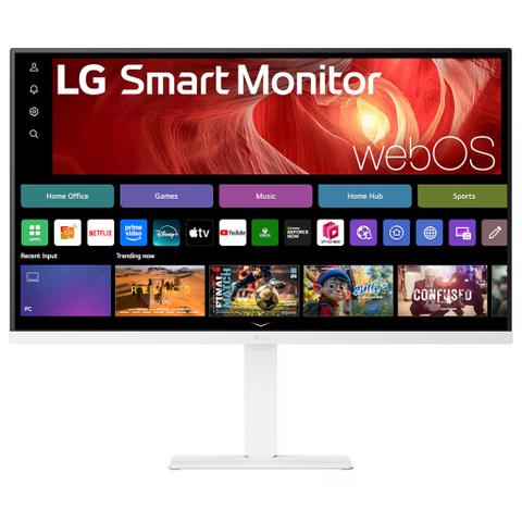 LG UltraFine 31.5" 4K UHD HDR10 VA Smart White Monitor with WebOS, 65W USB-C