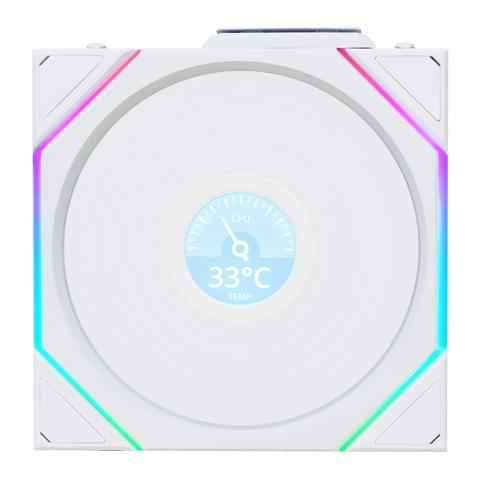 Lian Li UNI FAN TL120 LCD Reverse Blade Wireless 120mm White Fan