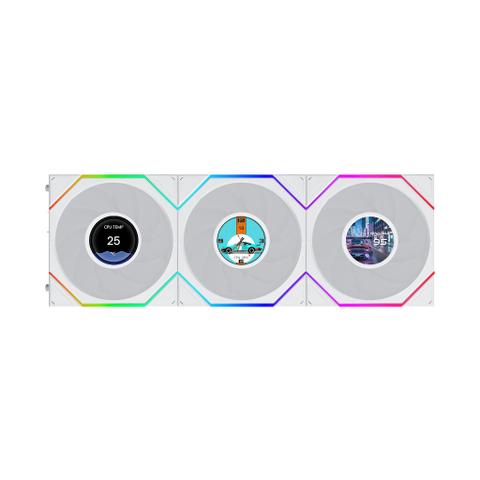 Lian Li UNI FAN TL LCD Flex Wireless 120mm ARGB White Fan - 3 Pack