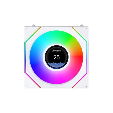 Lian Li UNI FAN SL Infinity LCD Flex Wireless Reverse Blade 120mm ARGB White Fan - Single Pack