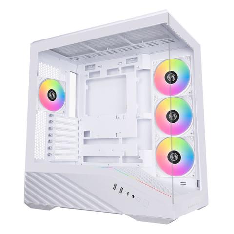 Lian Li V100RW Tempered Glass Mid Tower Case - White w/ ARGB PWM Fans