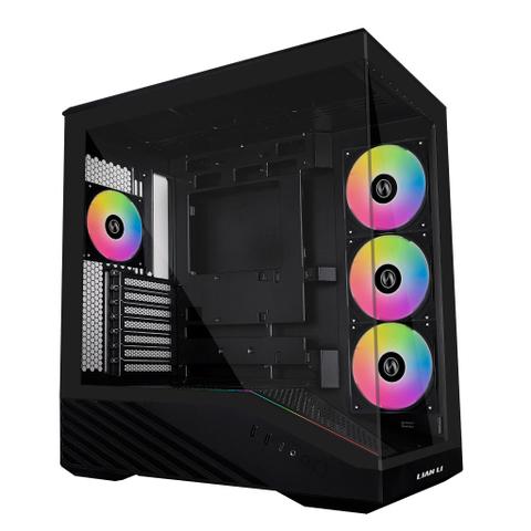 Lian Li V100RX Tempered Glass Mid Tower Case - Black w/ ARGB PWM Fans