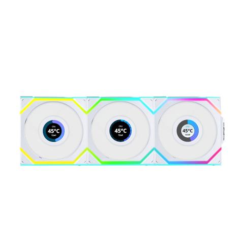 Lian-Li UNI FAN SL Wireless LCD Reverse 120 ARGB PWM Case Fan - White - 3 Pack