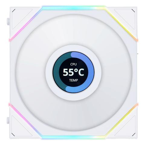 Lian-Li UNI FAN TL LCD Screen 120mm Reverse Blade ARGB PWM Case Fan - White