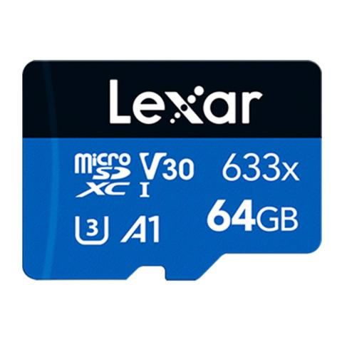 Lexar 64GB High-Performance 633x MicroSDHC/SDXC UHS-I Blue Memory Card - 100MB/s
