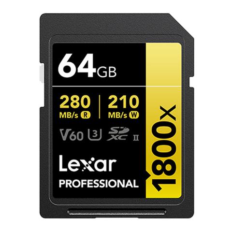 Lexar Professional 1800x SDXC UHS-II SD Card - 64GB