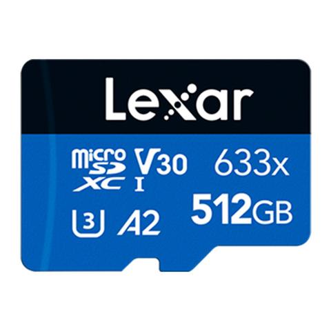Lexar 512GB 633x MicroSDHC/SDXC UHS-I Blue Memory Card - 100MB/s