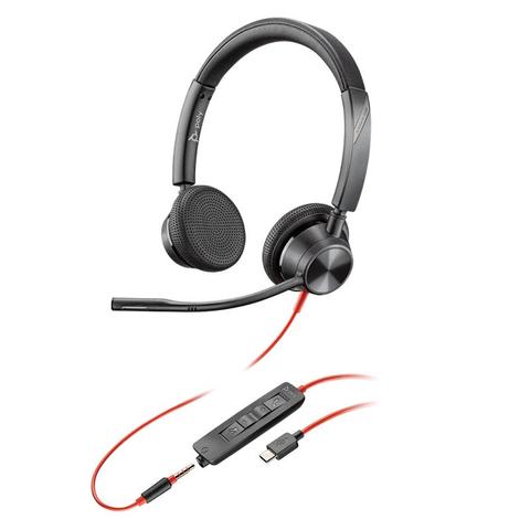 HP Poly Blackwire 3325 MS Stereo USB-C Business Headset (USB Adaptor Included)