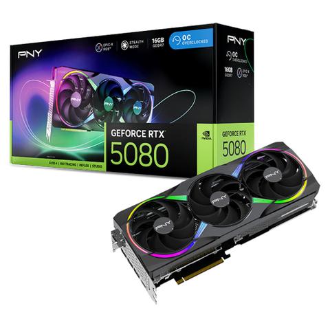 PNY GeForce RTX 5080 EPIC-X RGB Triple Fan OC 16GB Video Card