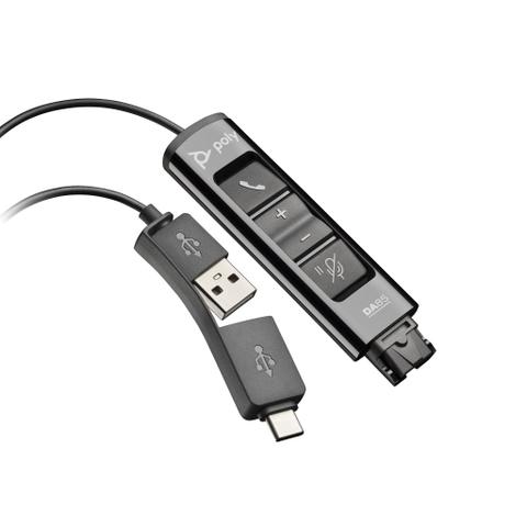 Poly DA85 - Headset cable - USB, 24 pin USB-C male to Quick Disconnect male Adapter - 786C7AA