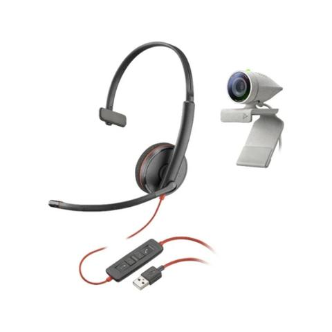Poly Studio P5 FHD USB Professional Webcam w/ Blackwire 3210 Mono Headset