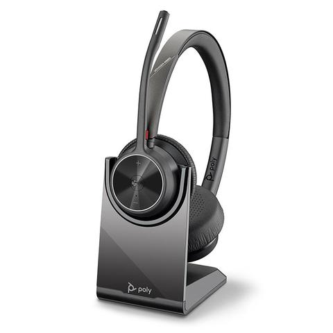 HP Poly Voyager 4320-M MS Stereo Wireless Headset w/ Mic Boom (Charging Stand & USB-C Dongle)