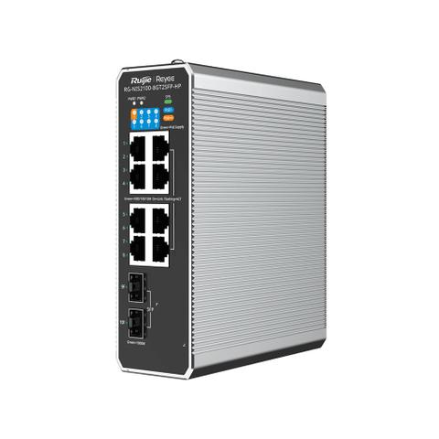 Ruijie RG-NIS2100-8GT2SFP-HP 8-Port Gigabit Industrial Layer 2 Managed Switch w/ 8-Port PoE+ & 2 SFP Ports