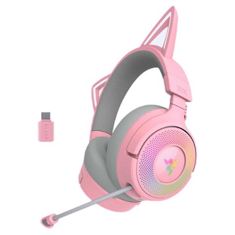 Razer Kraken Kitty V3 Pro Wireless RGB Headset with Kitty Ears Quartz