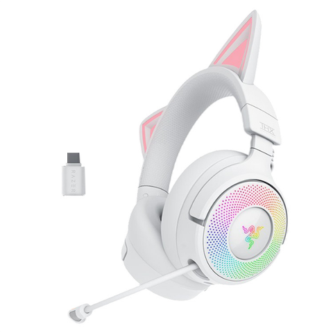 Razer Kraken Kitty V3 Pro Wireless RGB Headset with Kitty Ears - White