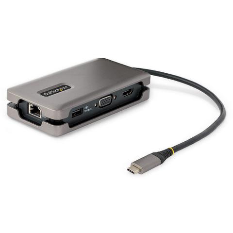 StarTech USB-C to 4K 60Hz HDMI/1080p VGA Multiport Adapter with 100W Power Delivery