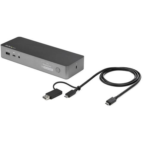 StarTech USB-A & USB-C Hybrid Dock Dual 4K 60Hz HDMI/DisplayPort 60W PD