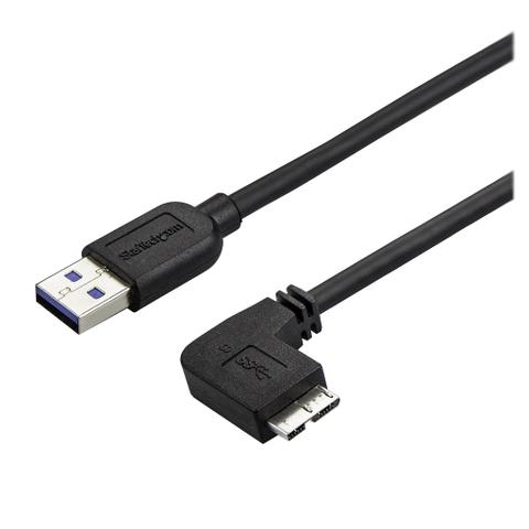 StarTech 0.5m Slim Left-Angle Micro USB 3.0 Cable - M/M - USB 3.1 Gen 1