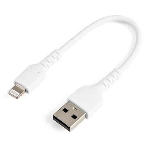 StarTech 6"/15cm Durable USB-A to Lightning Cable MFi Certified, White