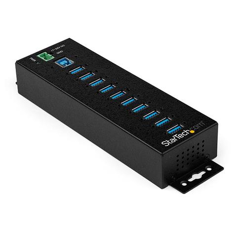StarTech 10 Port USB 3.0 Hub - Self Powered Metal Industrial Hub 5Gbps