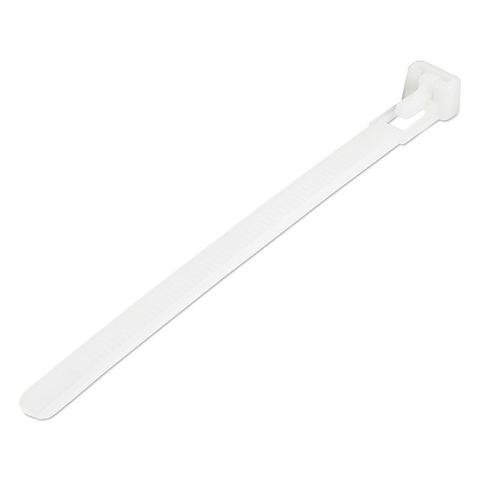 StarTech 12cm Cable Ties - 7mm wide, 30mm Diam, 22kg Tens Stren - 100 Pack White
