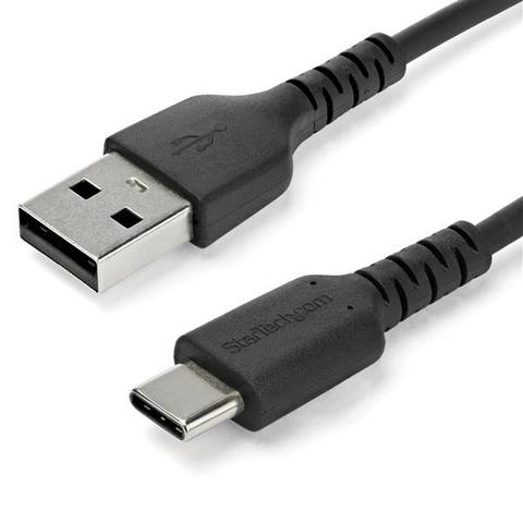 StarTech 1m USB A to USB C Charging Cable - Durable Aramid 3A Black