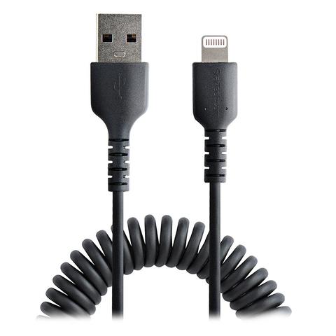 StarTech 1m USB-A to Lightning Coiled Cable - Black
