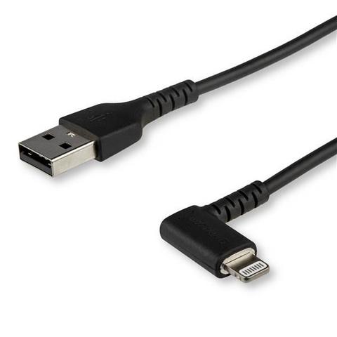 StarTech 3ft (1m) Durable Right Angled USB-A to Lightning Cable - Black