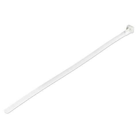 StarTech 25cm Cable Ties - 7mm wide, 65mm Diam, 22kg Tens Stren -100 Pack White