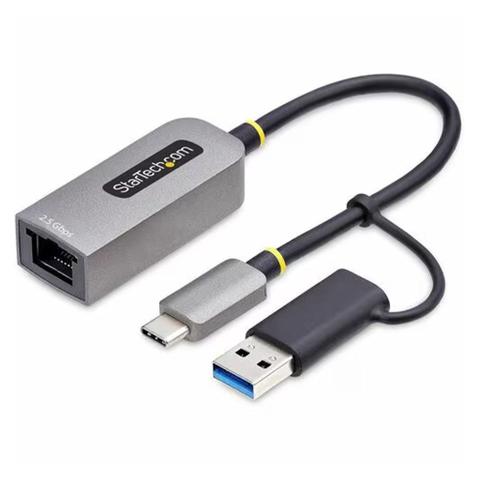 StarTech 2.5GbE USB-C to Ethernet Adapter with USB-A Converter