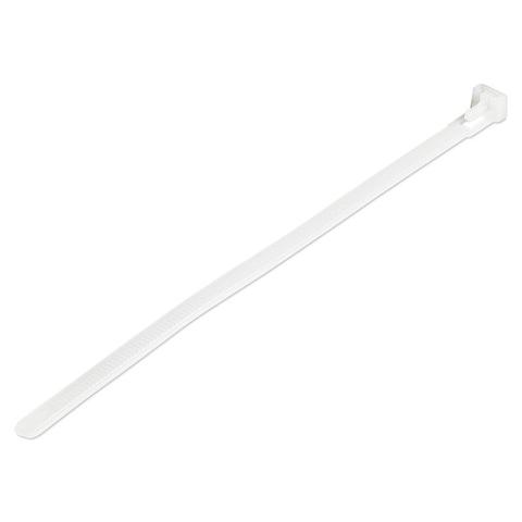 StarTech 20cm Cable Ties - 7mm wide, 50mm Diam, 22kg Tens Stren - 100 Pack White