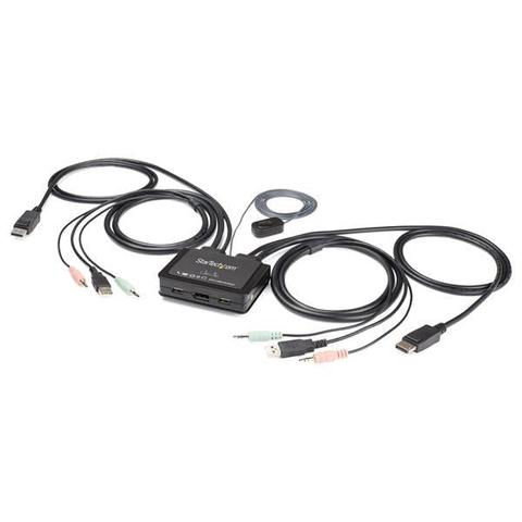 StarTech 2 Port DisplayPort KVM Switch 4K 60Hz - DP 1.2 - USB w/ Cables