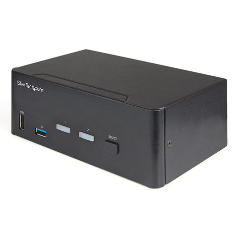 StarTech 2 Port Dual Monitor HDMI KVM Switch - 4K 60Hz w/ USB 3.0 Hub/TAA