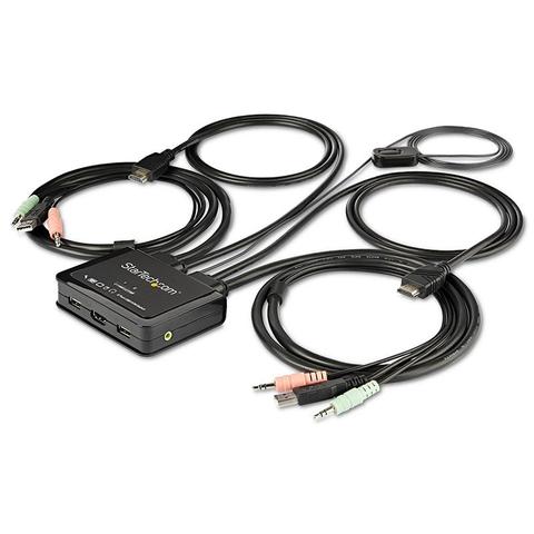 StarTech 2 Port HDMI KVM Switch 4K 60Hz UHD - USB KVM w/ Cables & Audio