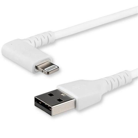 StarTech 6ft (2m) Durable Right Angled USB-A to Lightning Cable - White