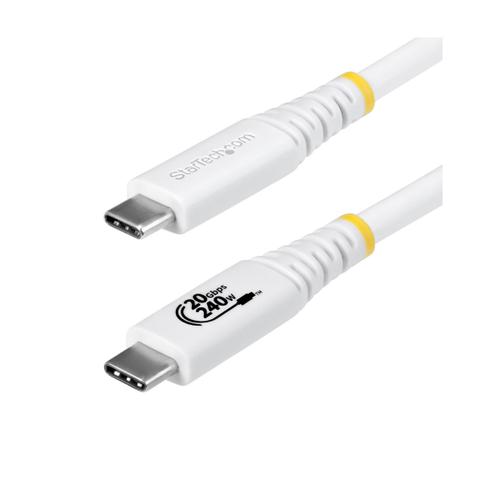 StarTech 2m 240W USB4 Thunderbolt 4 USB-C to USB-C Cable - USB-IF Certified White