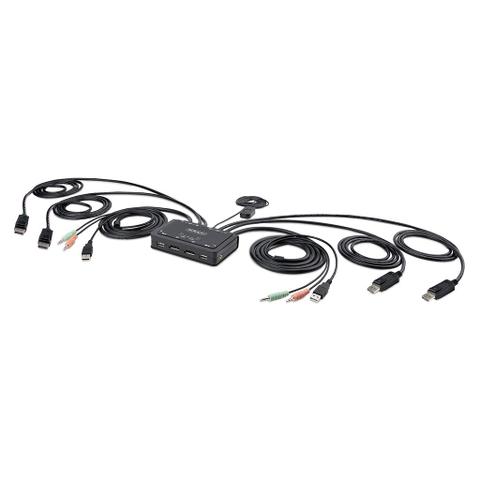 StarTech 2-Port Dual-Monitor DisplayPort Cable KVM Switch