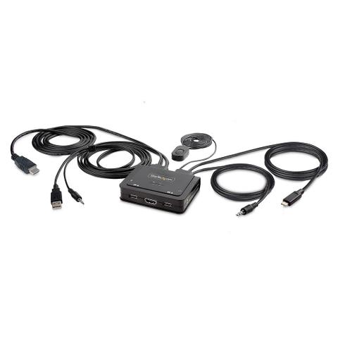 StarTech 2-Port Hybrid USB-C HDMI Cable KVM Switch