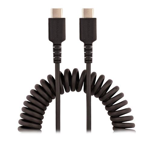 StarTech 1m USB-C to USB-C Rugged Coil Charging Cable - Black