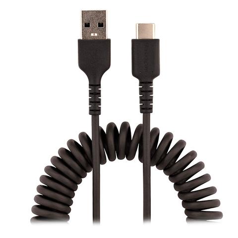 StarTech 1m USB-A to USB-C Rugged Coil Charging Cable - Black