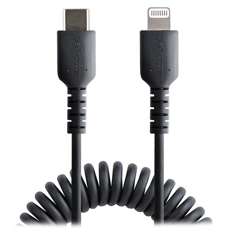 StarTech 50cm USB-C to Lightning Coiled Cable - Black