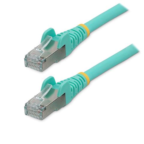 StarTech 50cm LSZH CAT6a 10GbE S/FTP 100W Ethernet Cable - Aqua